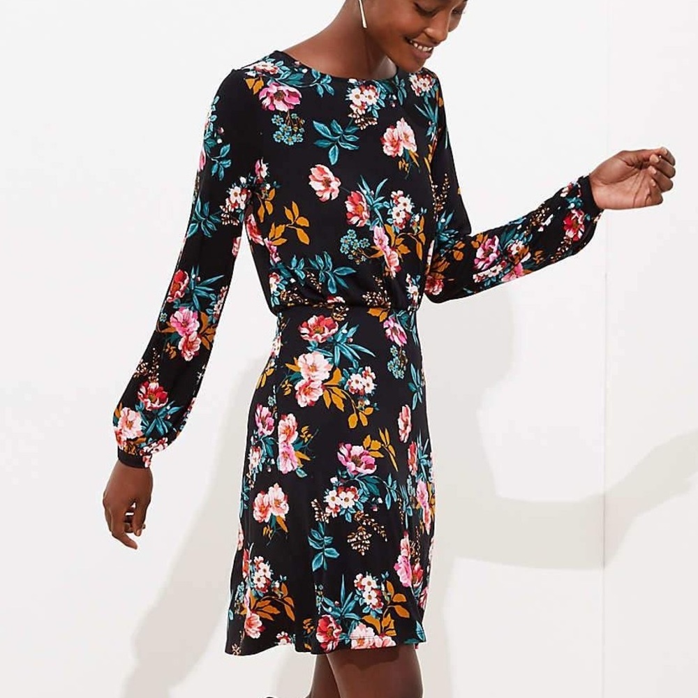NWOT LOFT Floral Bar Back Dress